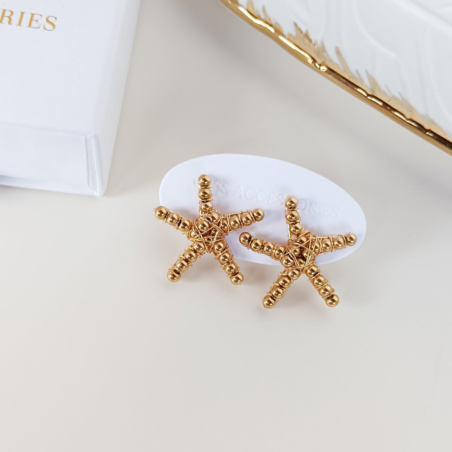 Gold Starfish Studs
