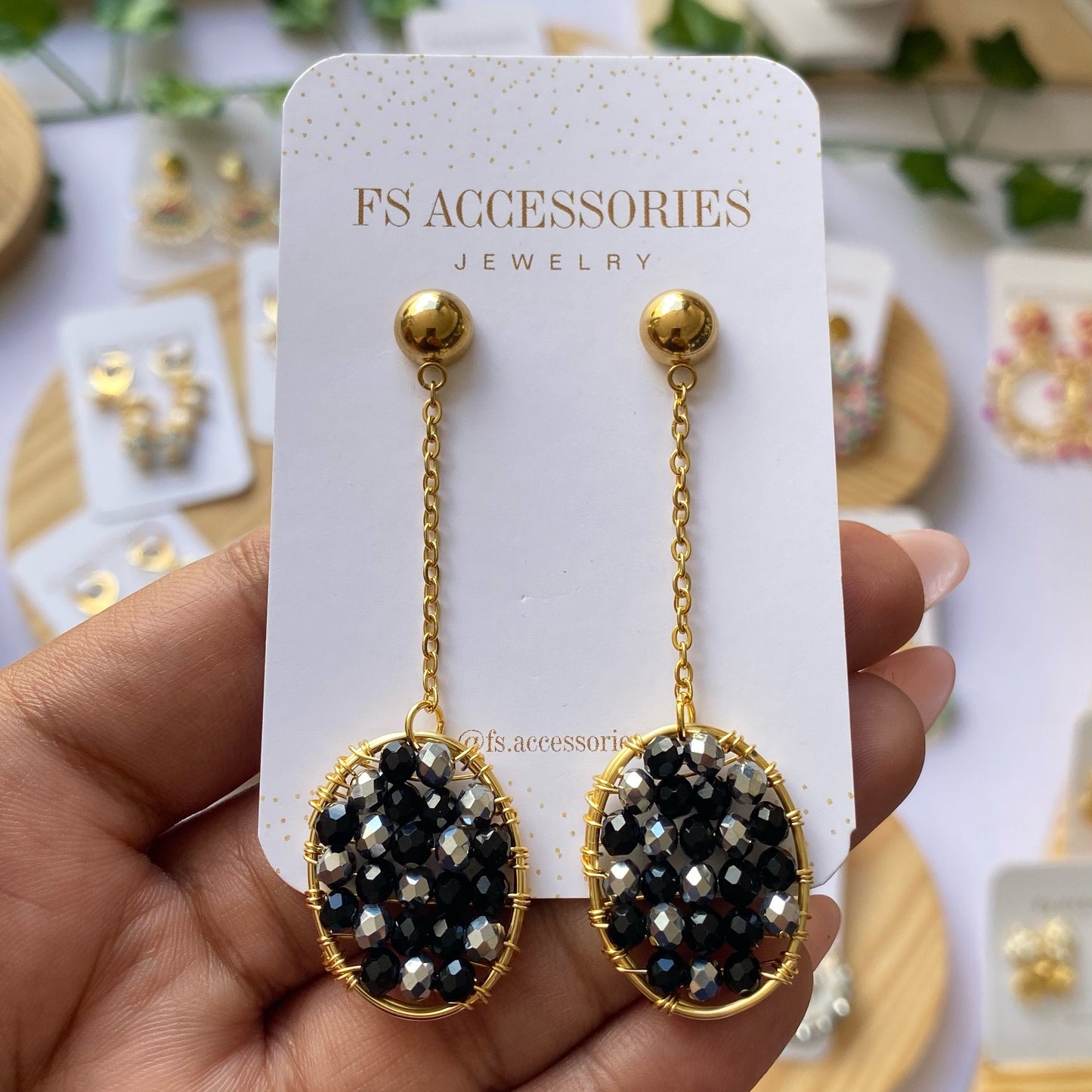 Hanging Oval Earrings