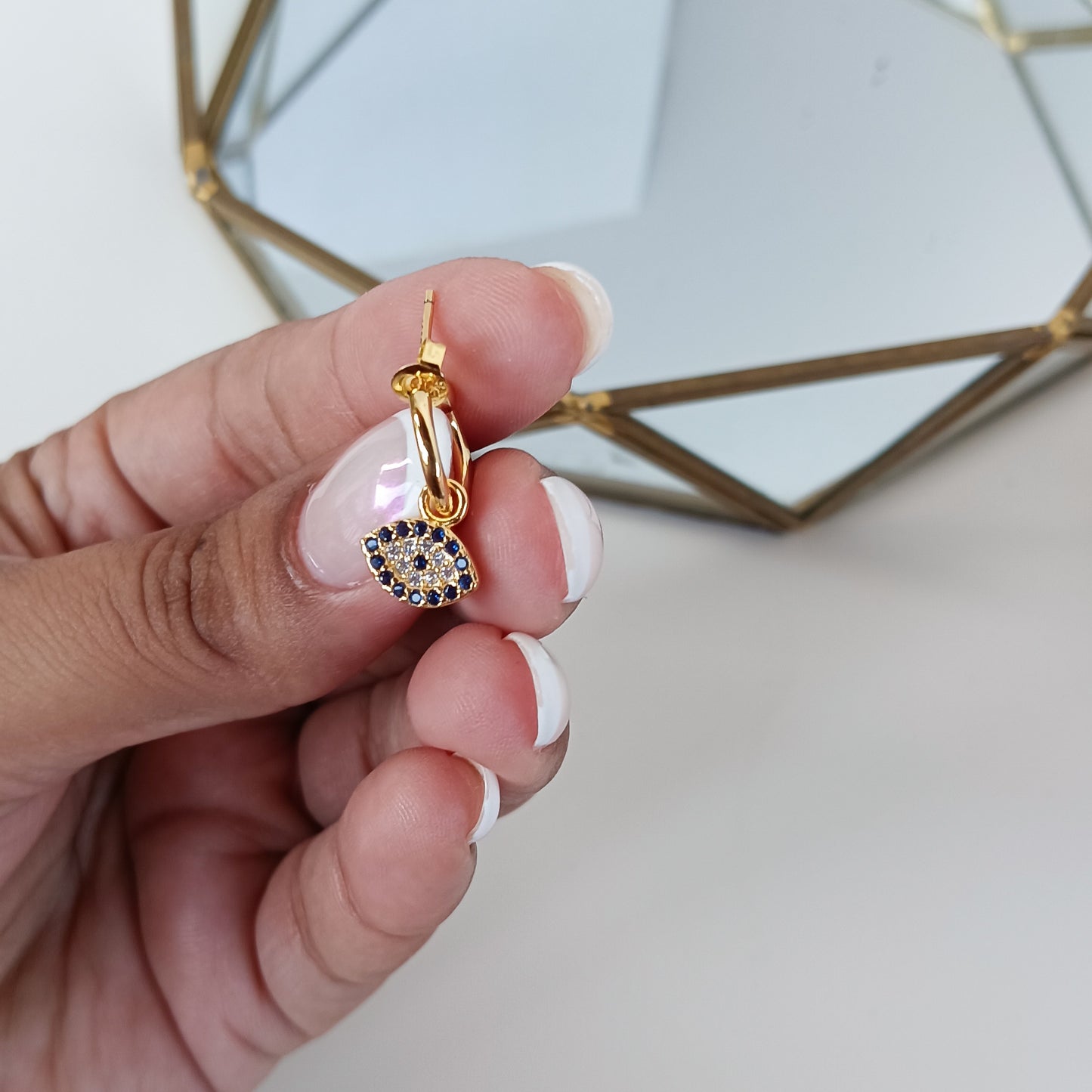 Sterling Silver gold mini evil eye