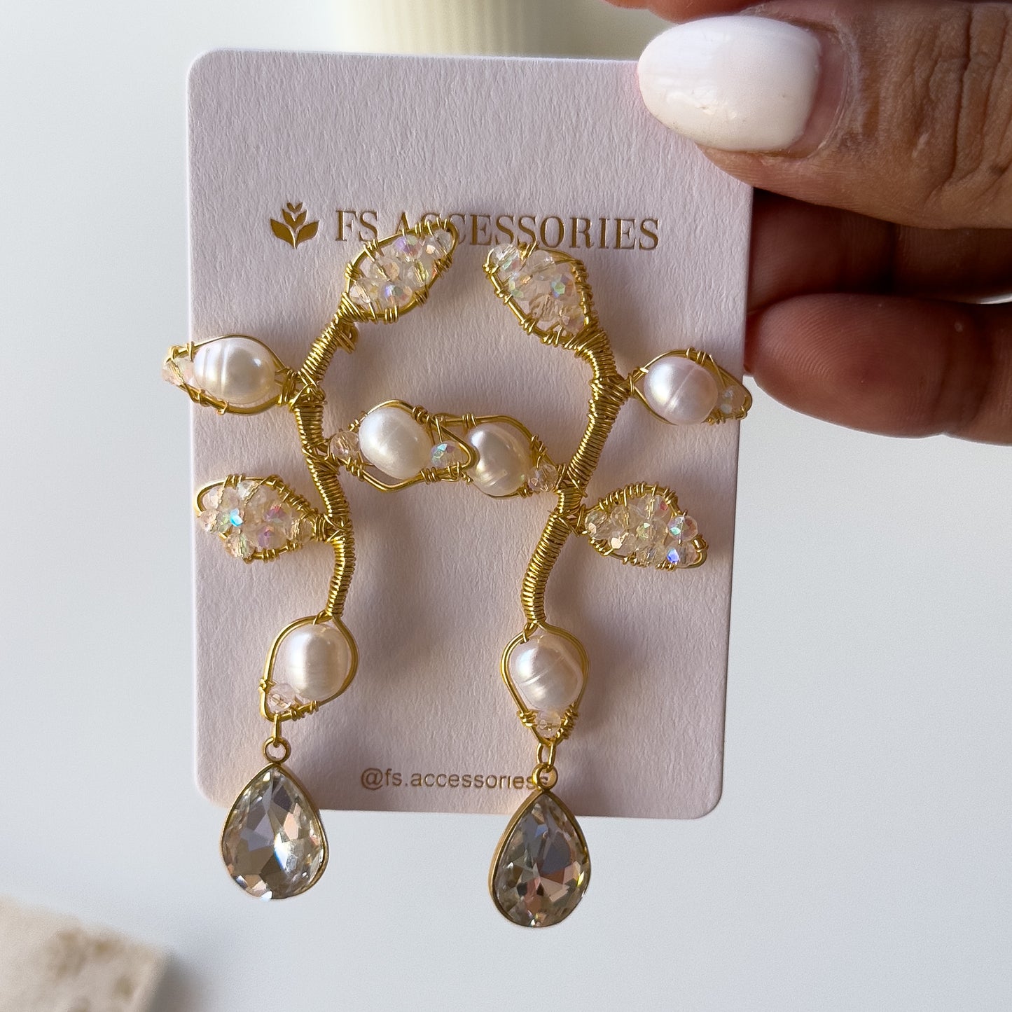 Lily Earrings with Pearls