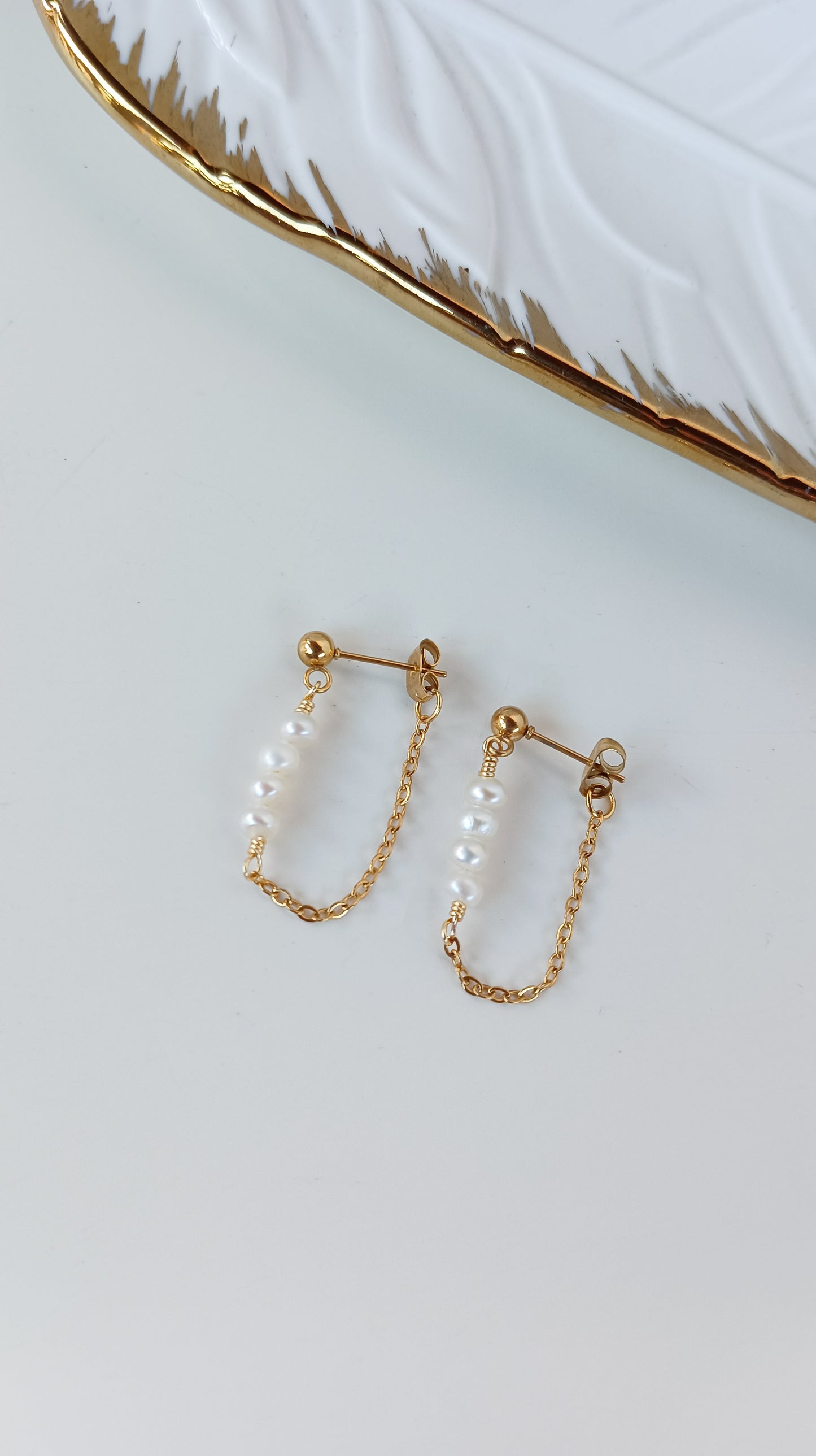 Beaded Freshwater Pearl Earrings #7