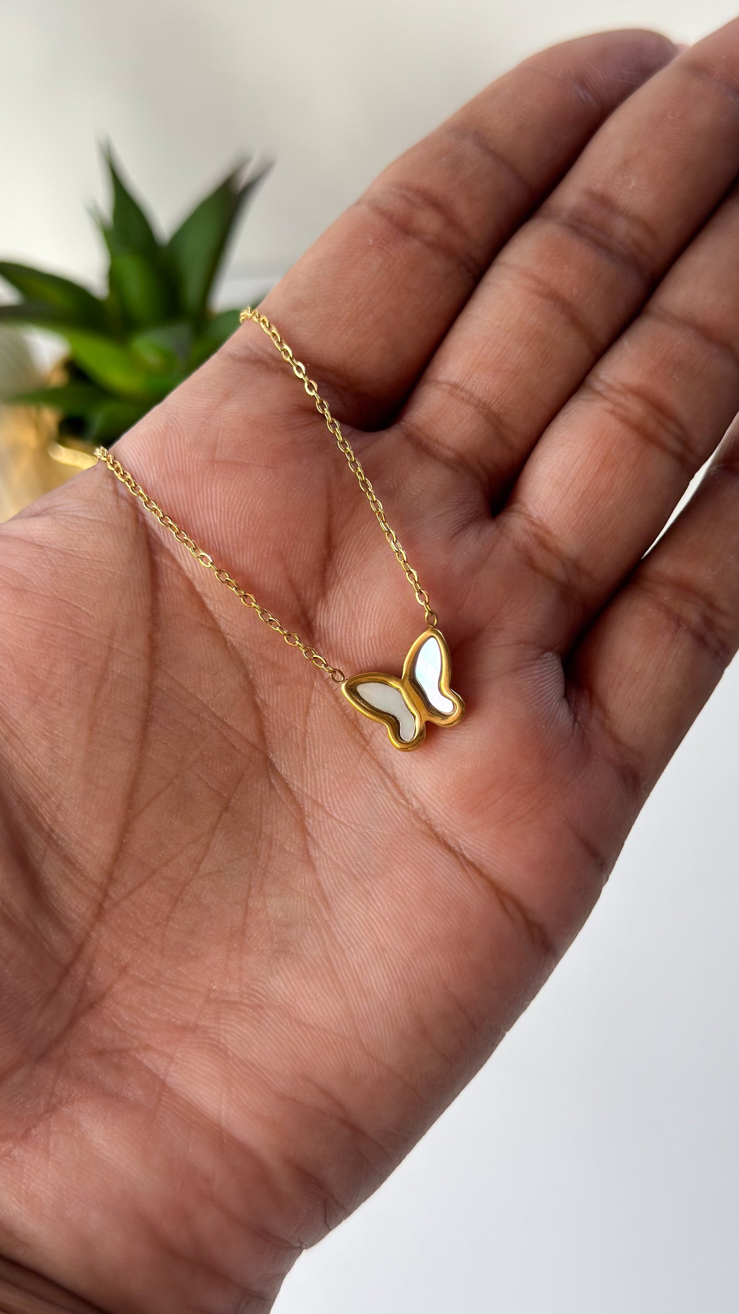 Mother of Pearl Butterfly Chain