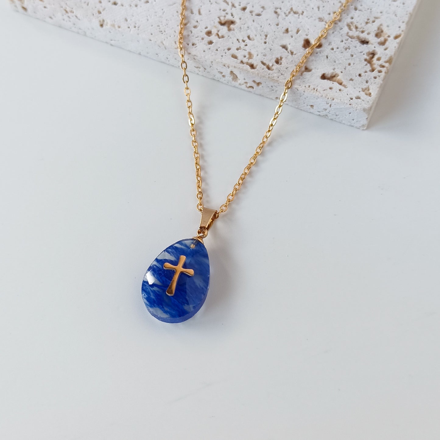 Gemstone Cross Chain