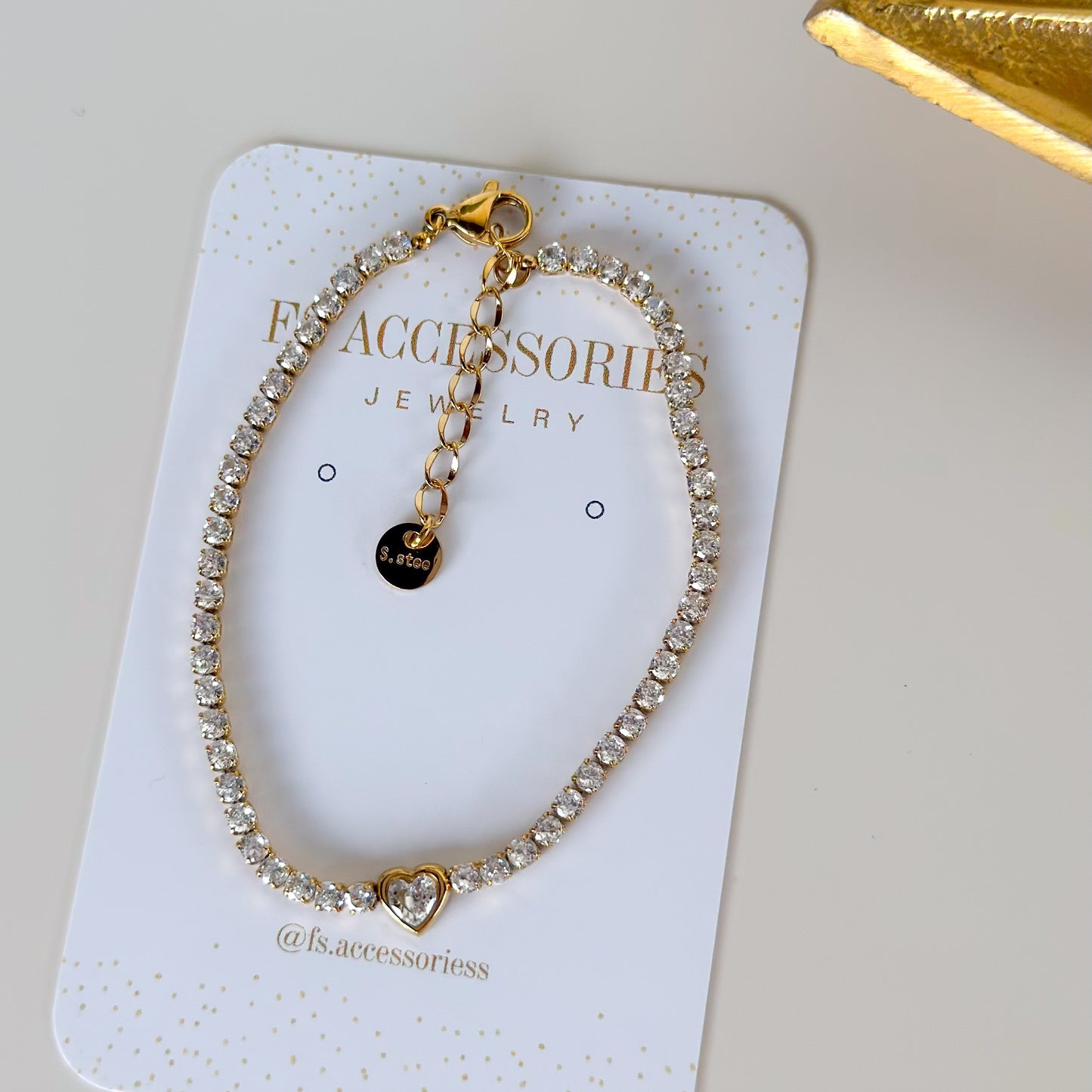 Bling Cubic Zirconia Heart Bracelet