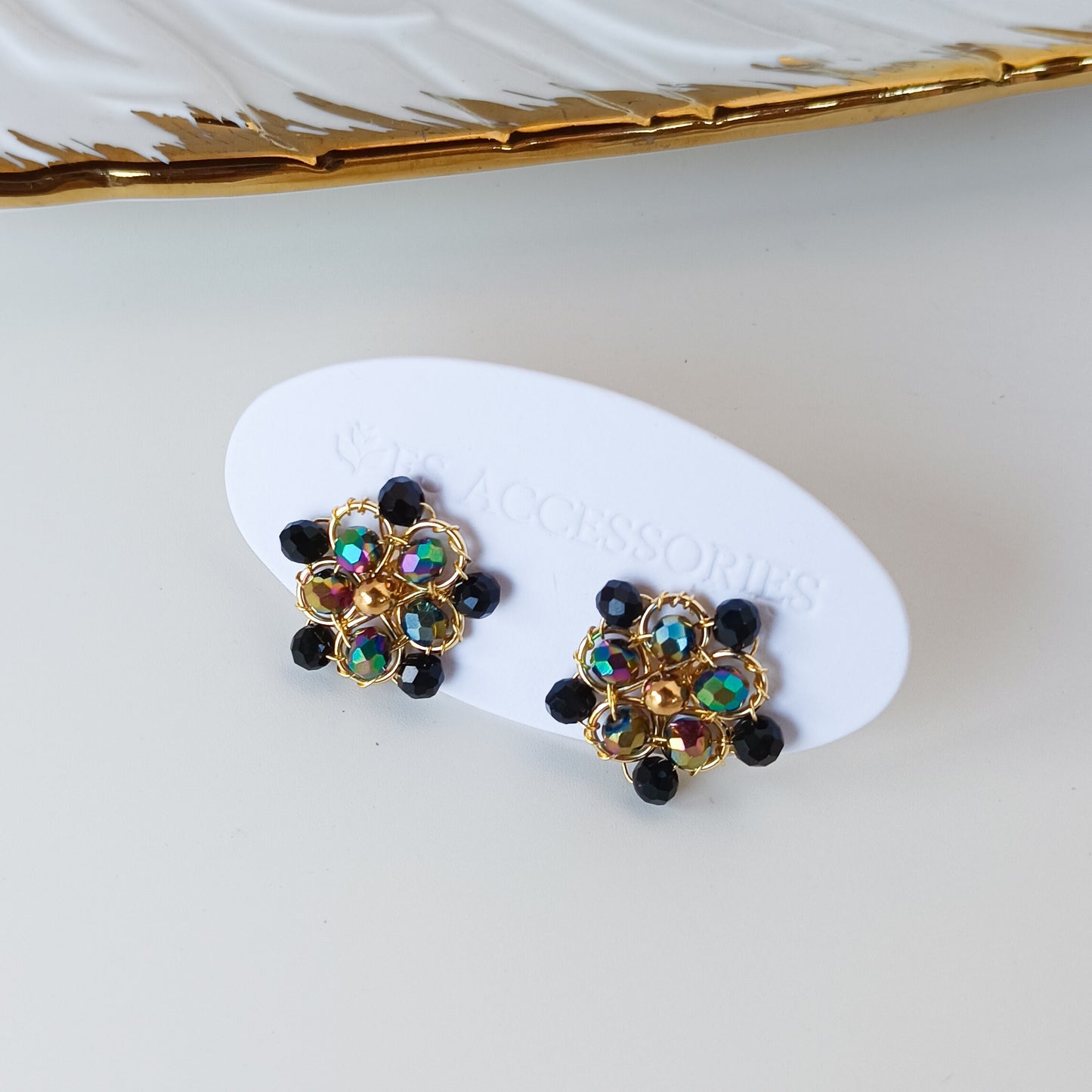 Crystal Flower Studs