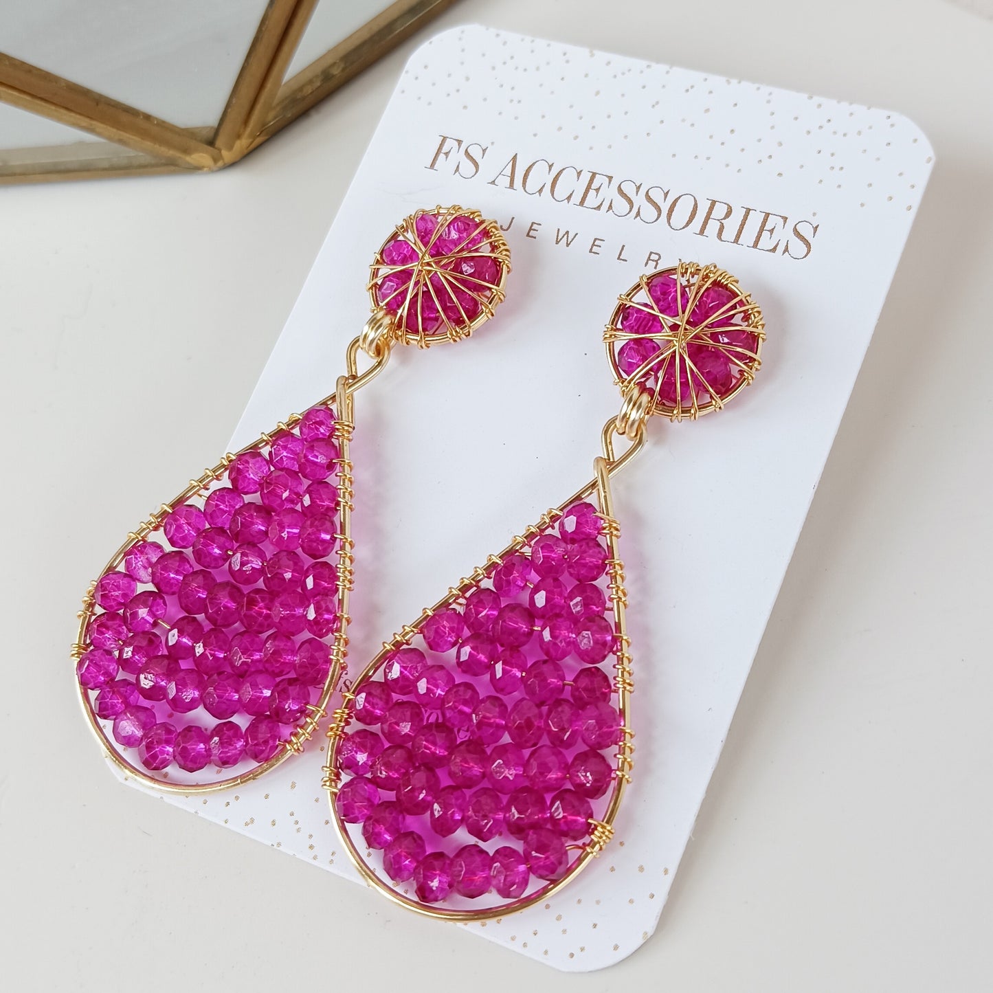Pink Drop Earrings