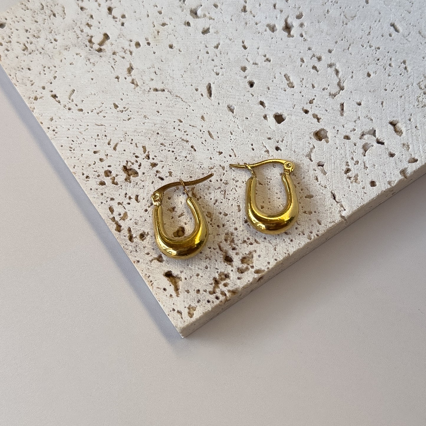 18K Stainless Steel Hoops