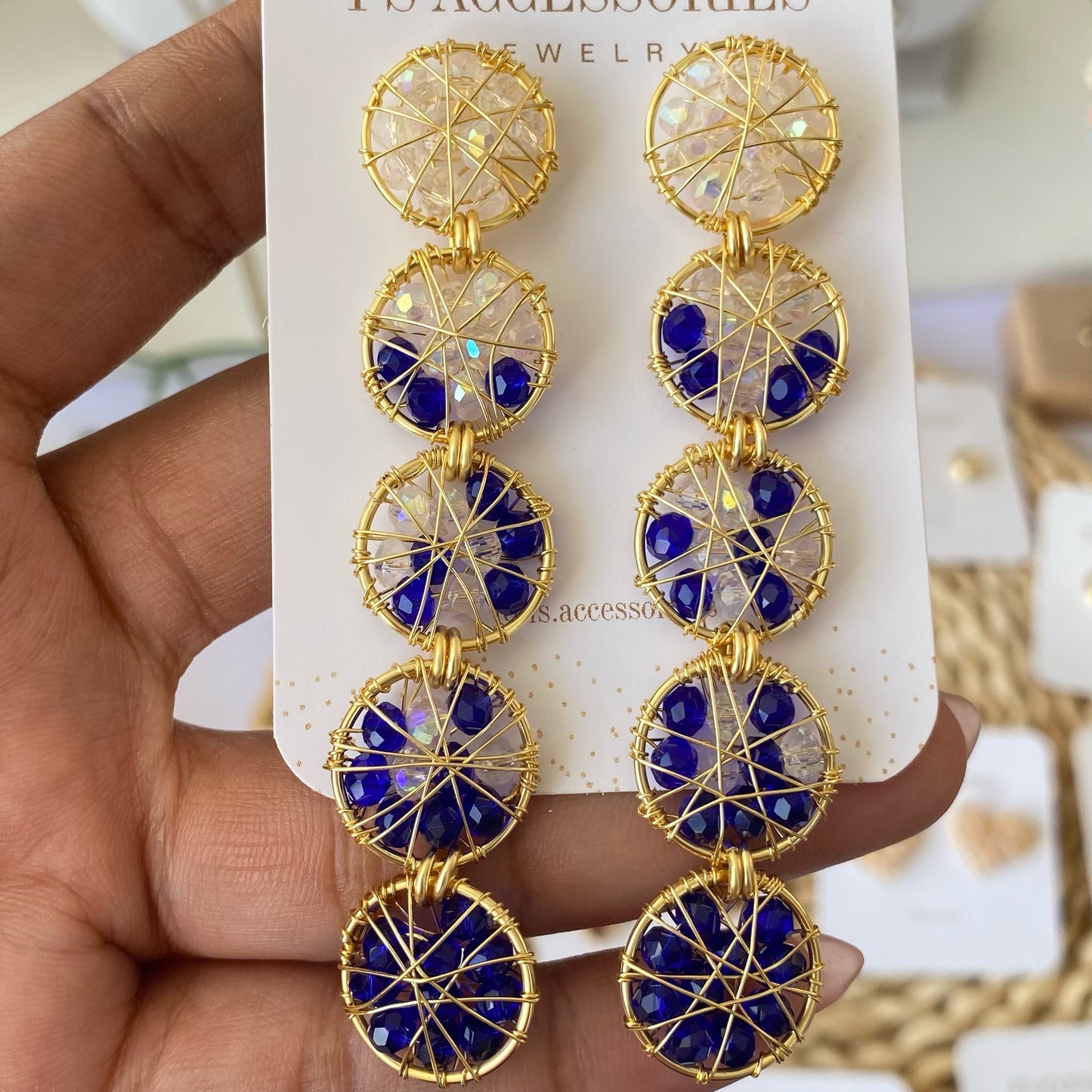 Royal Blue Long Earrings