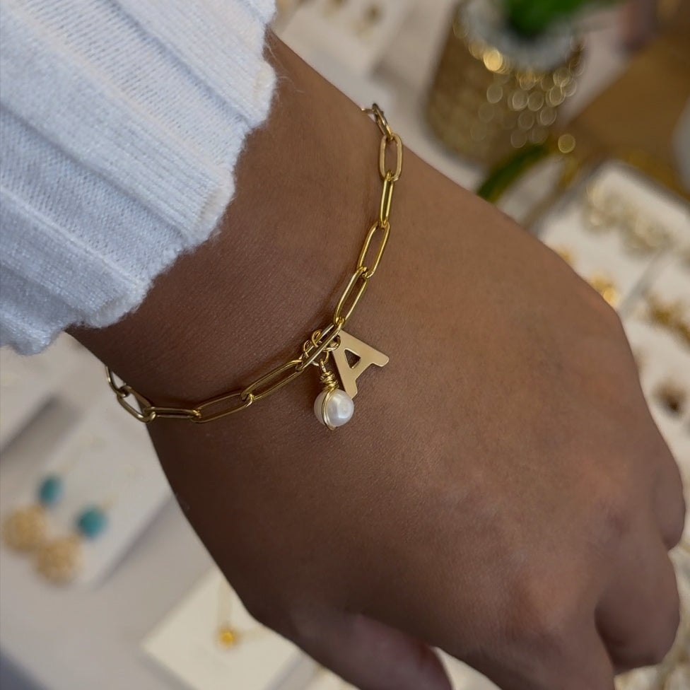 Initial Paperclip Bracelet