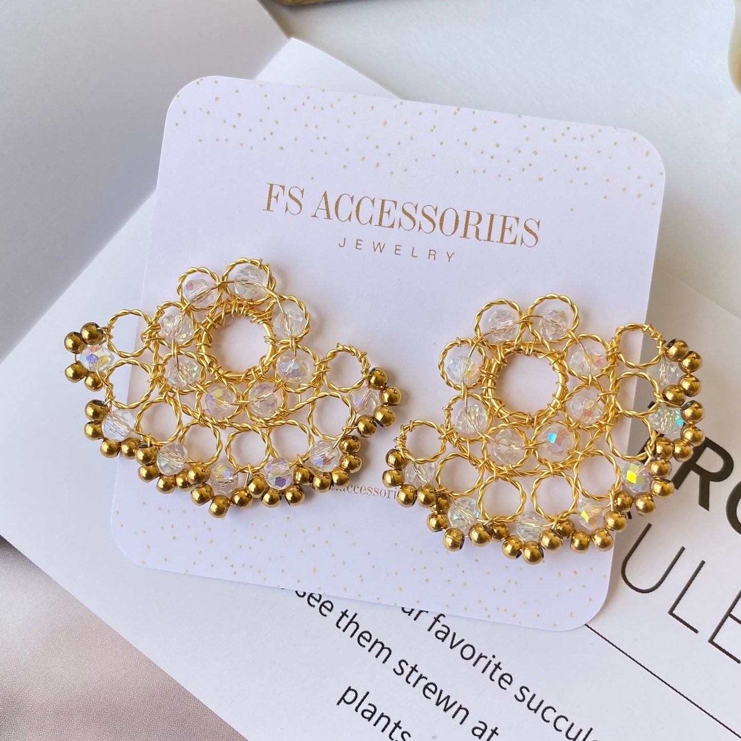 Gold Half Glam Studs