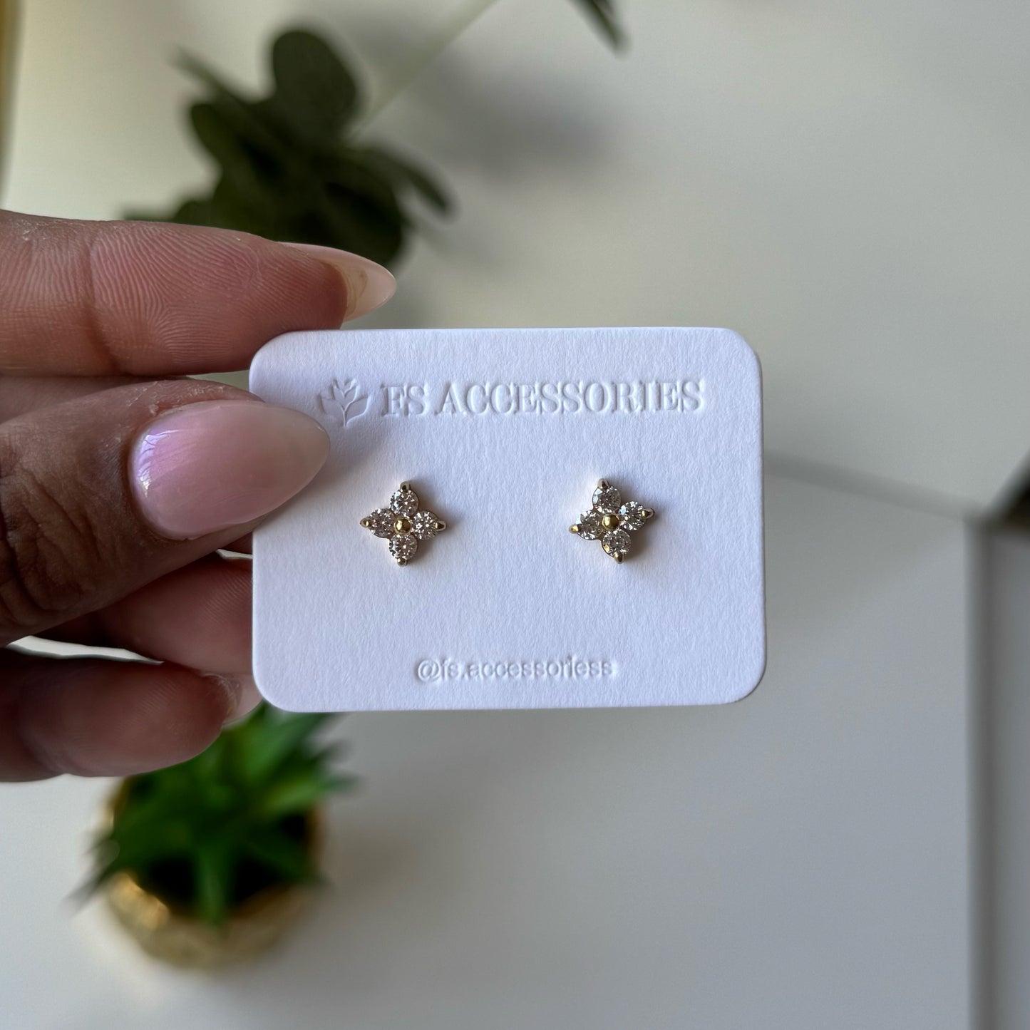 Zirconia 18K PVD Stud Earrings