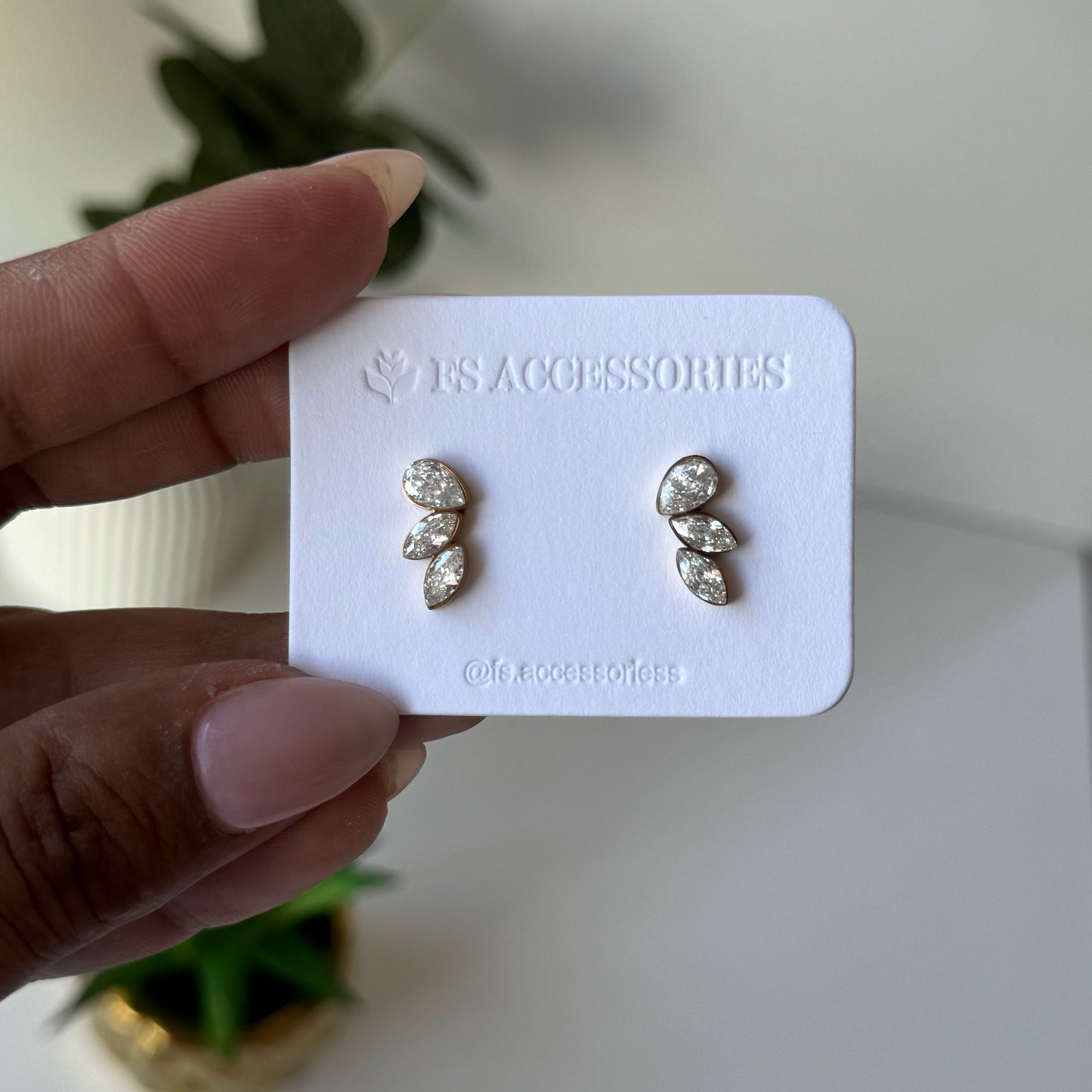 Zirconia 18K PVD Stud Earrings