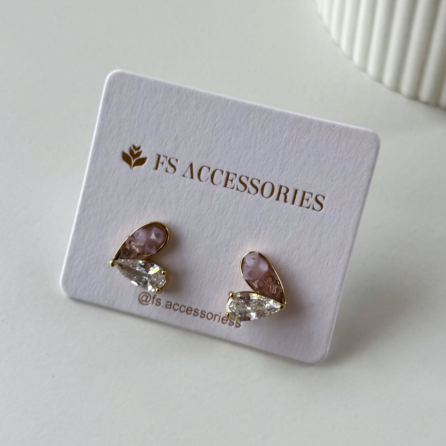 Zirconia PVD Heart Stud Earrings
