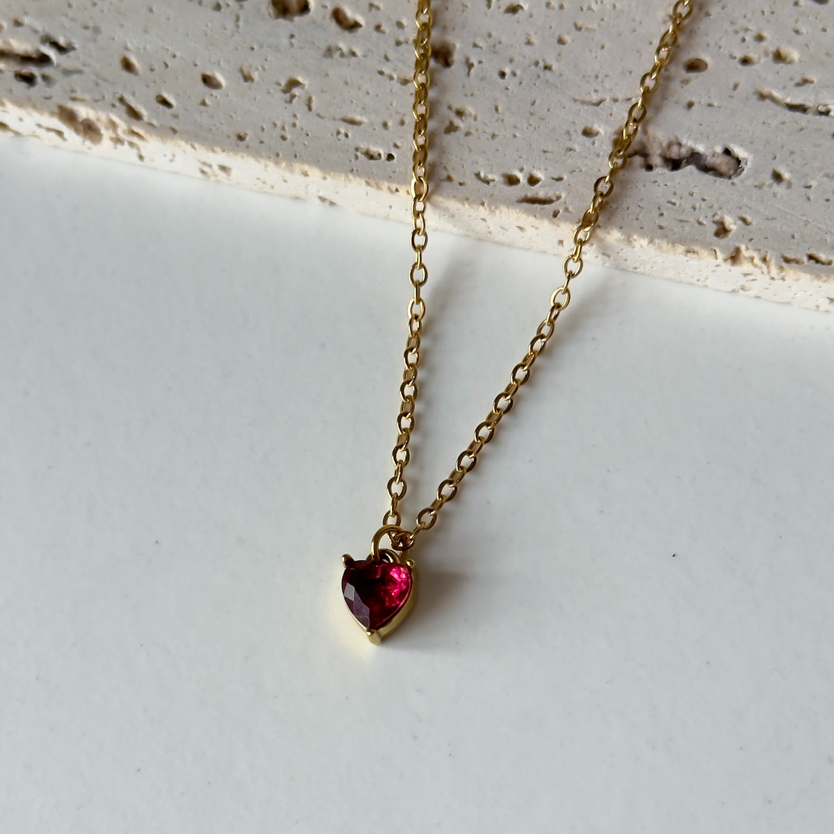CZ Red Mini Heart Chain