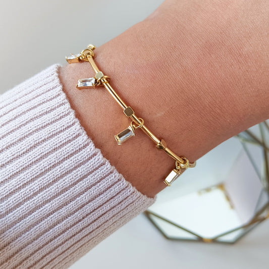 Cubic Zirconia Charm Bangle