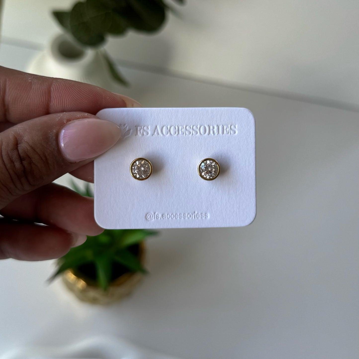 Zirconia 18K PVD Stud Earrings