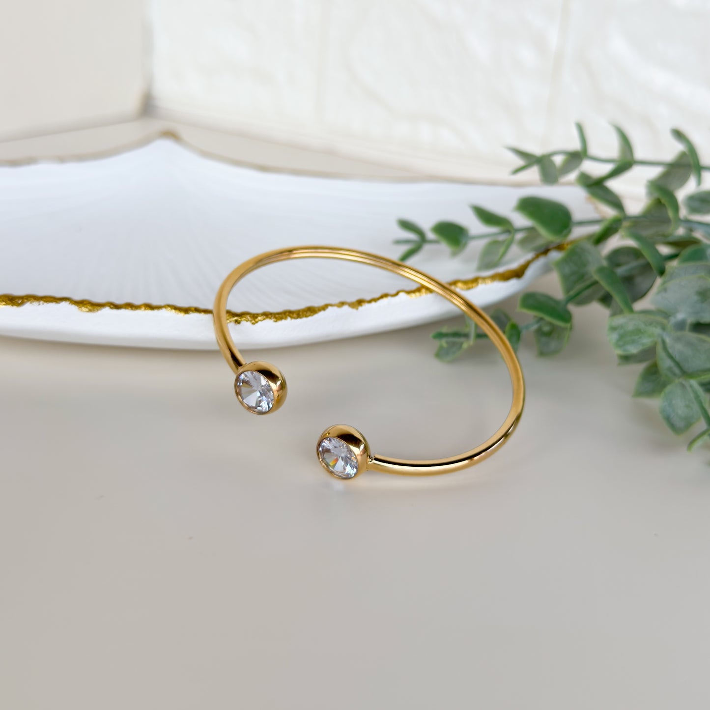 Cubic Zirconia Open Bangle