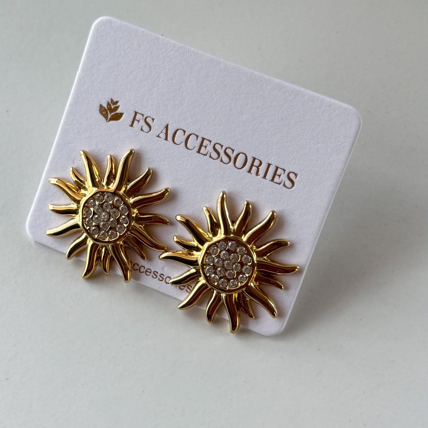 Zirconia PVD Sun Stud Earrings