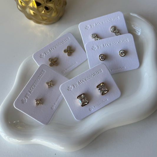 Zirconia 18K PVD Stud Earrings