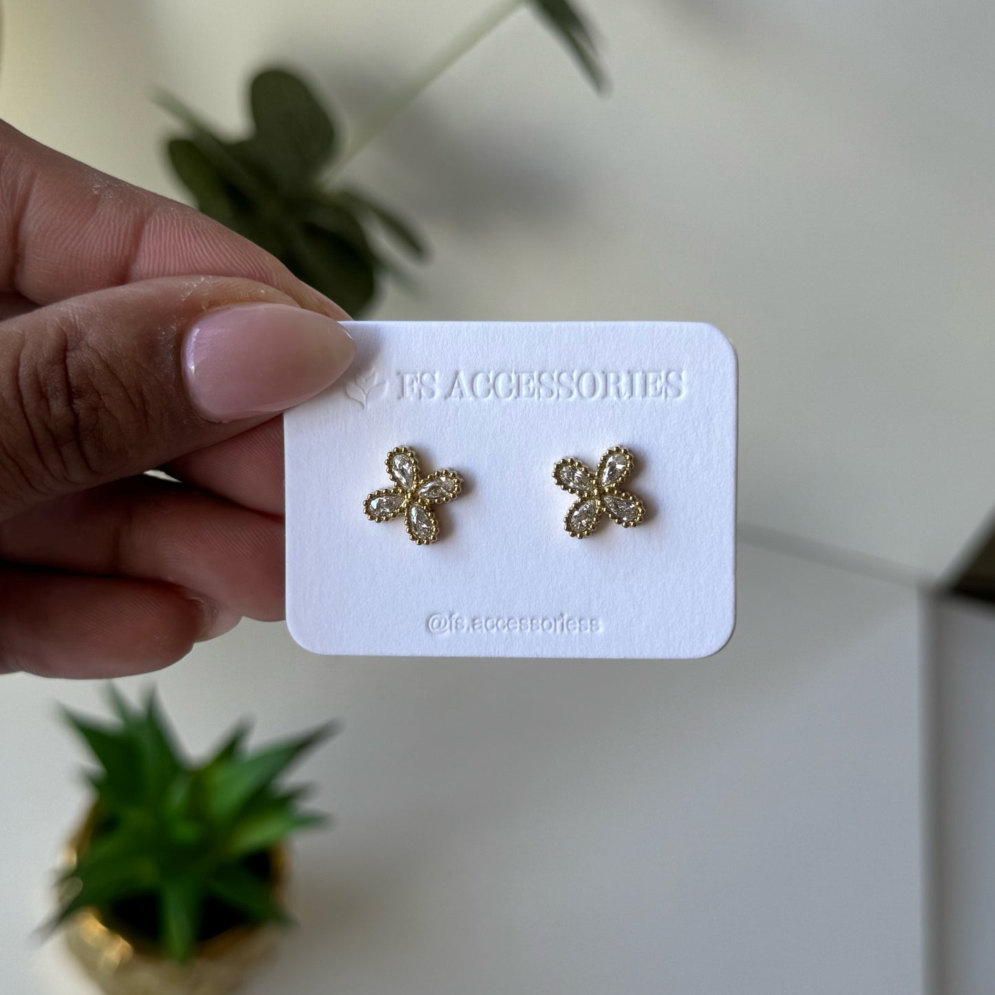 Zirconia 18K PVD Stud Earrings