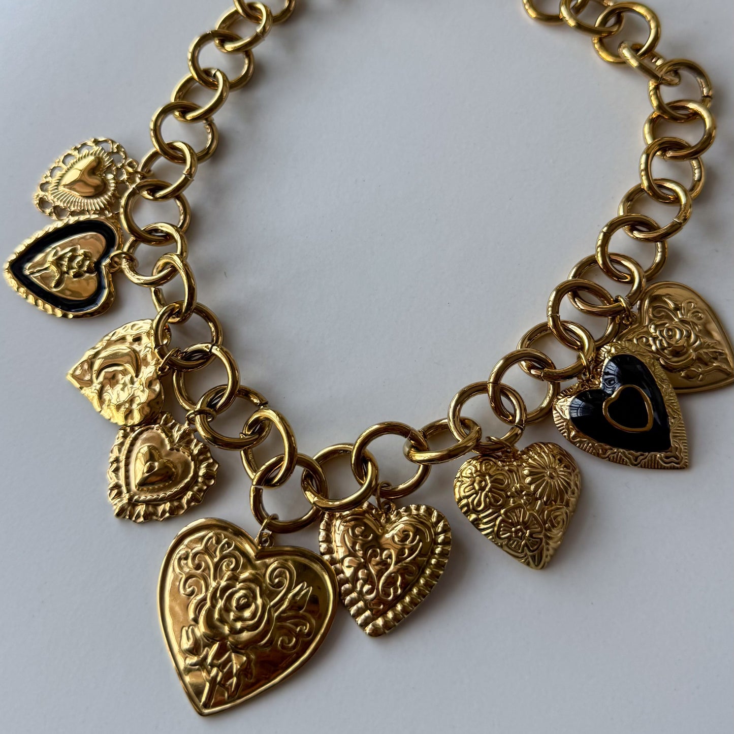 Statement Stainless Steel Charms Heart Pendant