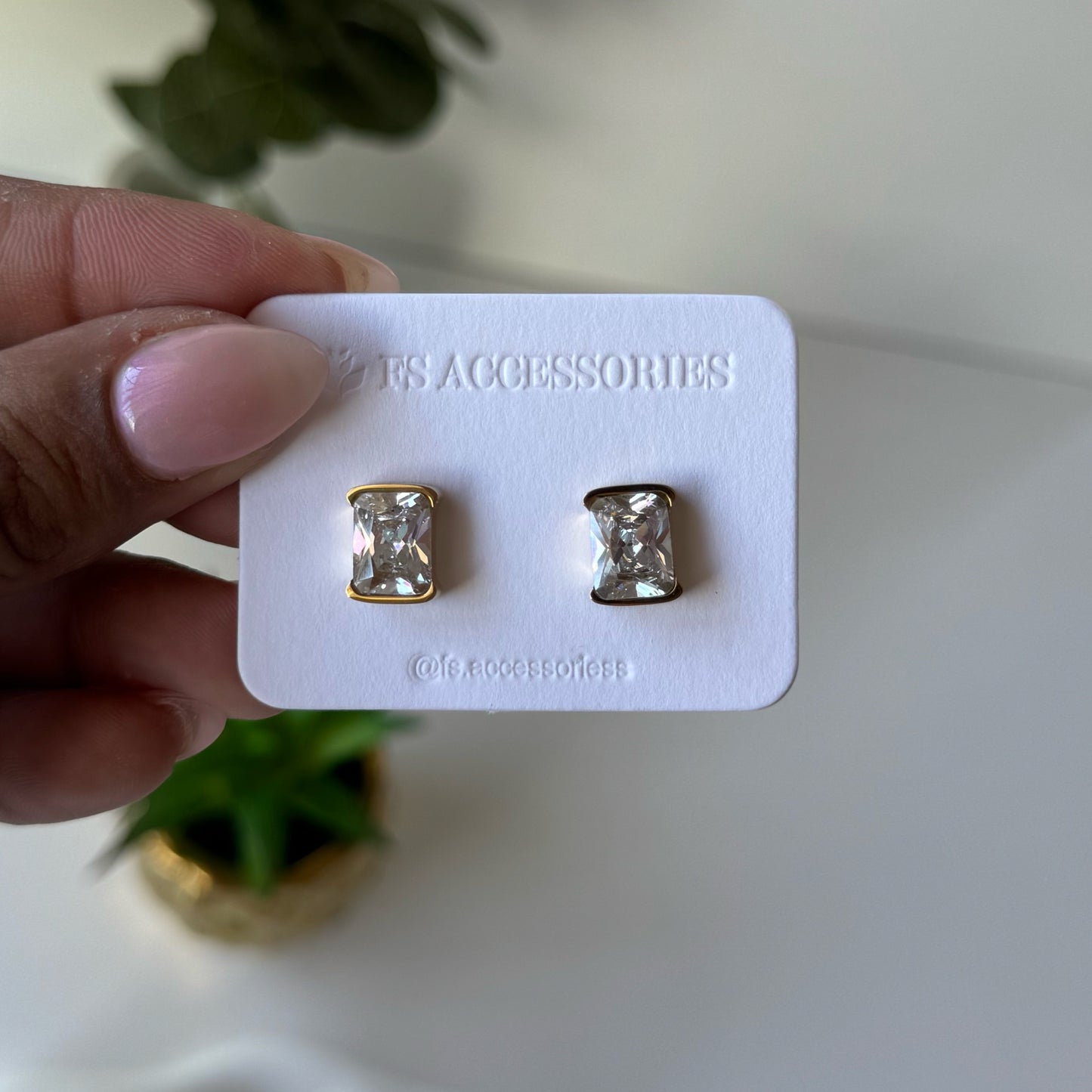 Zirconia 18K PVD Stud Earrings